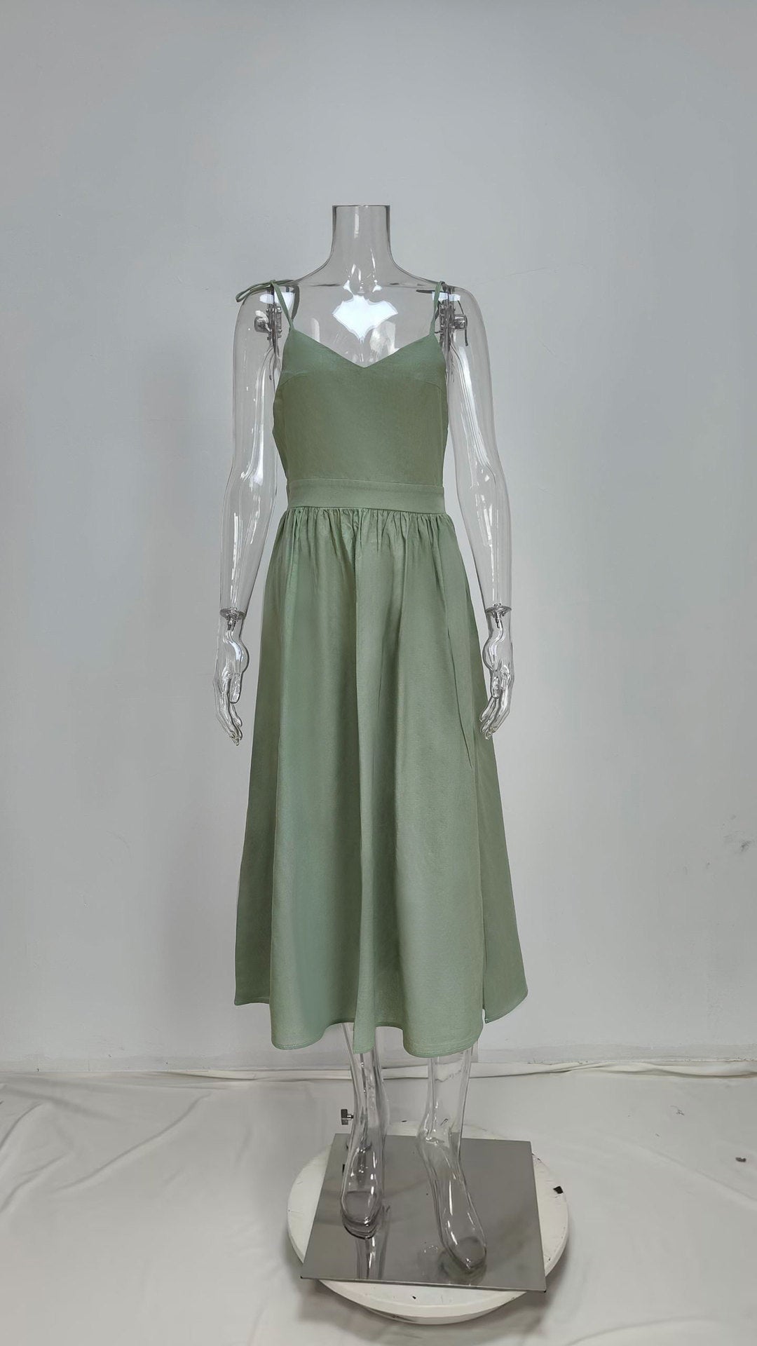 Women Spring elegant sexy Lace-Up Backless suspender dress 12