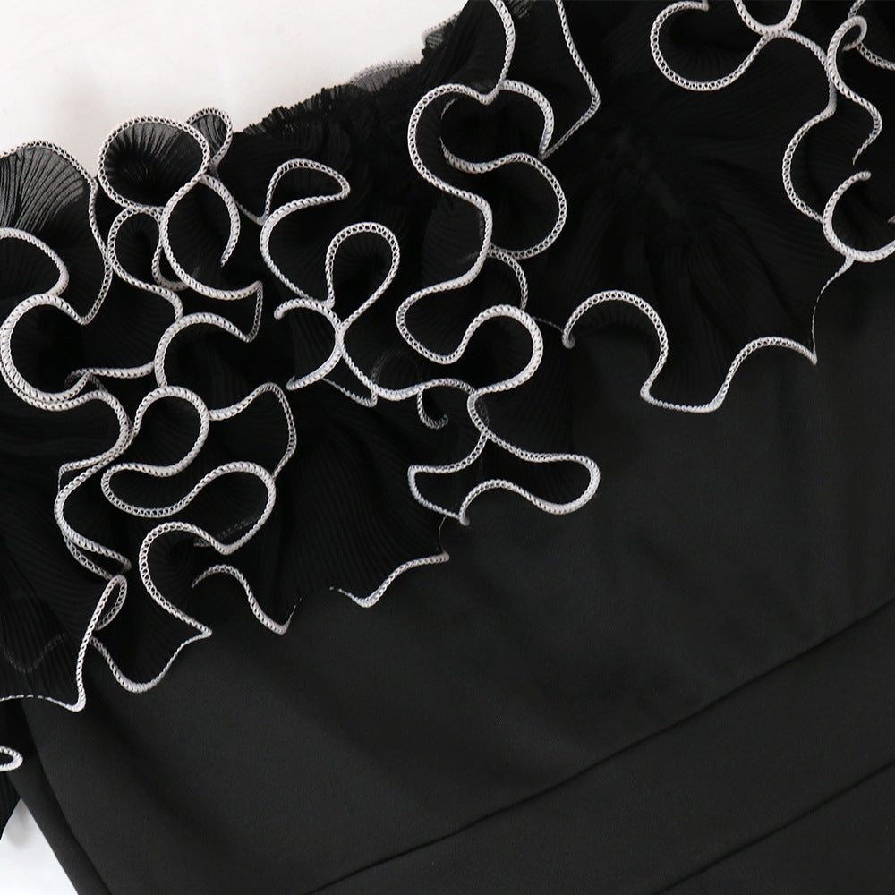 Sexy Tight Fitting Off Shoulder Ruffled Jumpsuit 12