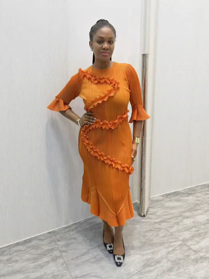 Plus Size African Print Mermaid Elegant Chic Dress 3