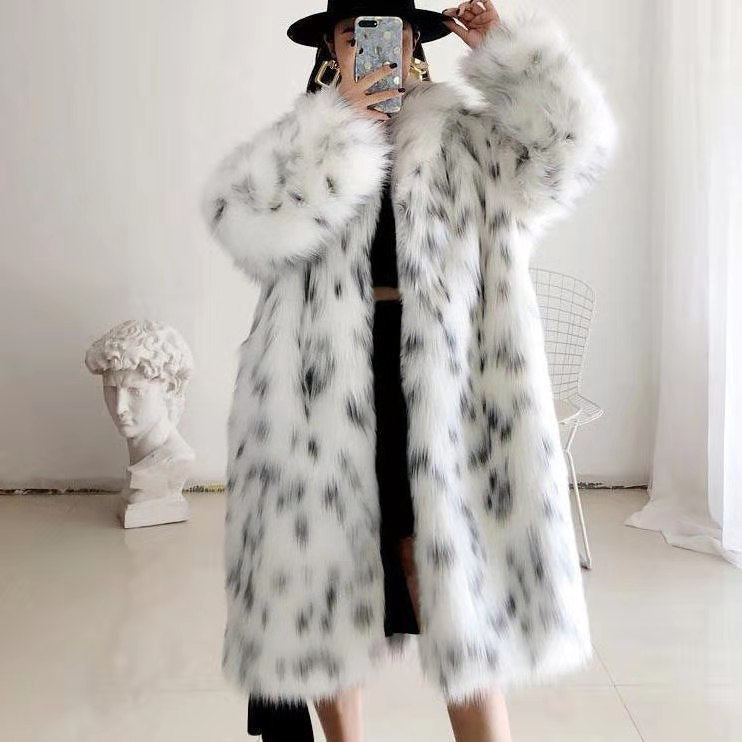 Women's Long Turndown Collar Fox Fur Jacket 5