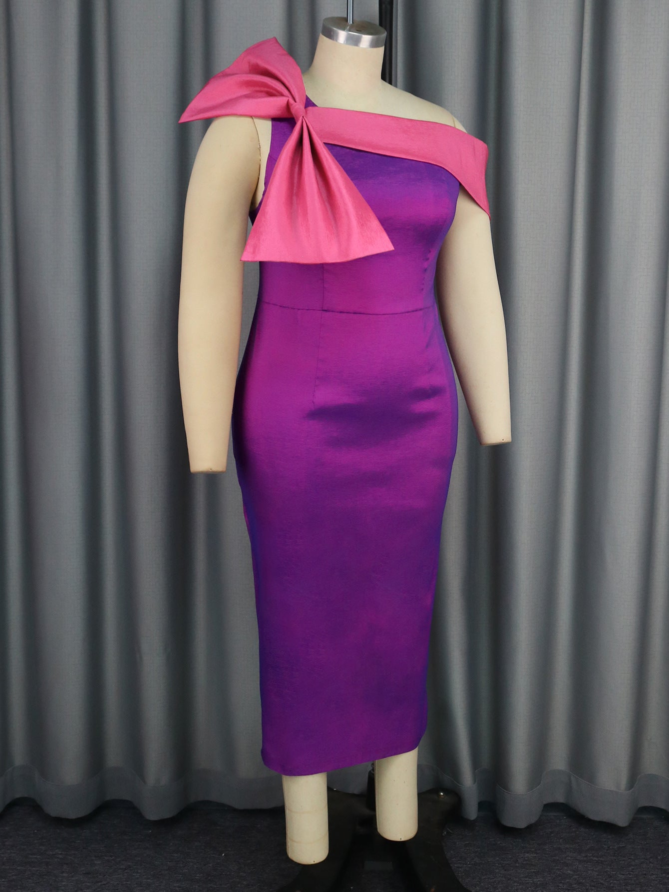 Sexy And Elegant Slash Shoulder Bowknot High Waist Formal Party Dress 4