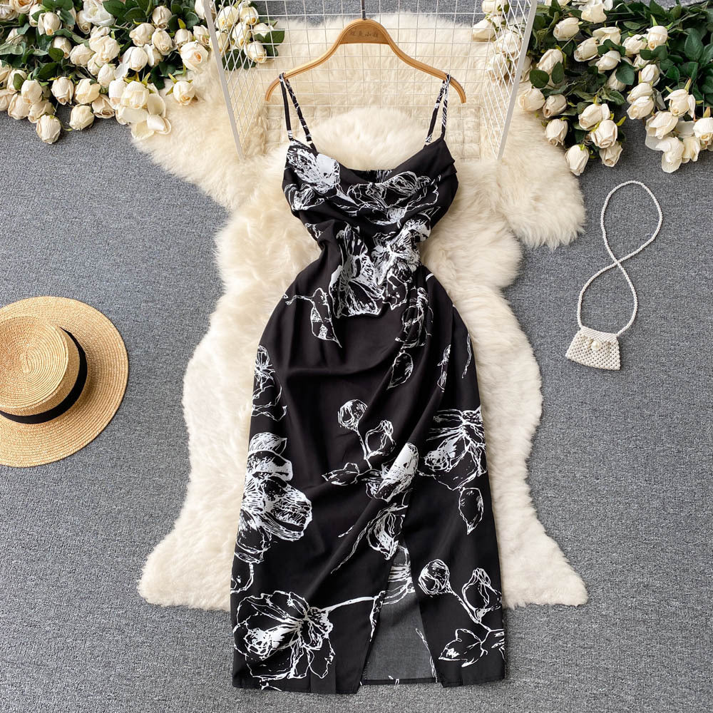 Women Summer Printed Bodycon Strap Dress 7