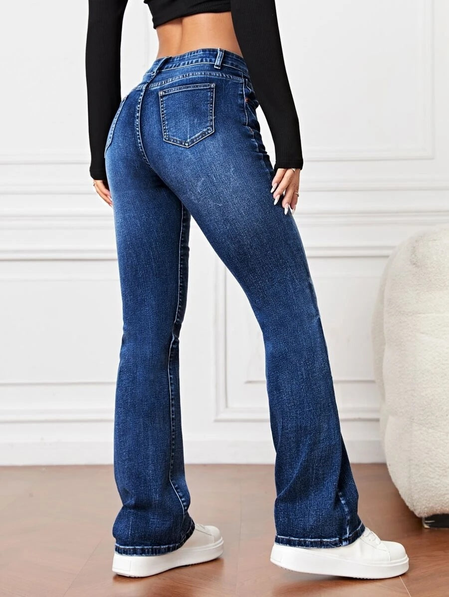 Women Loose Washed Stretch Denim Pants 6