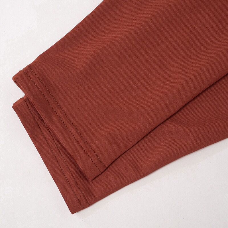 Women's Autumn And Winter Tight Fitting High Neck Long Sleeve Tops And Pants Two-Piece Street Casual Suit For Women 19