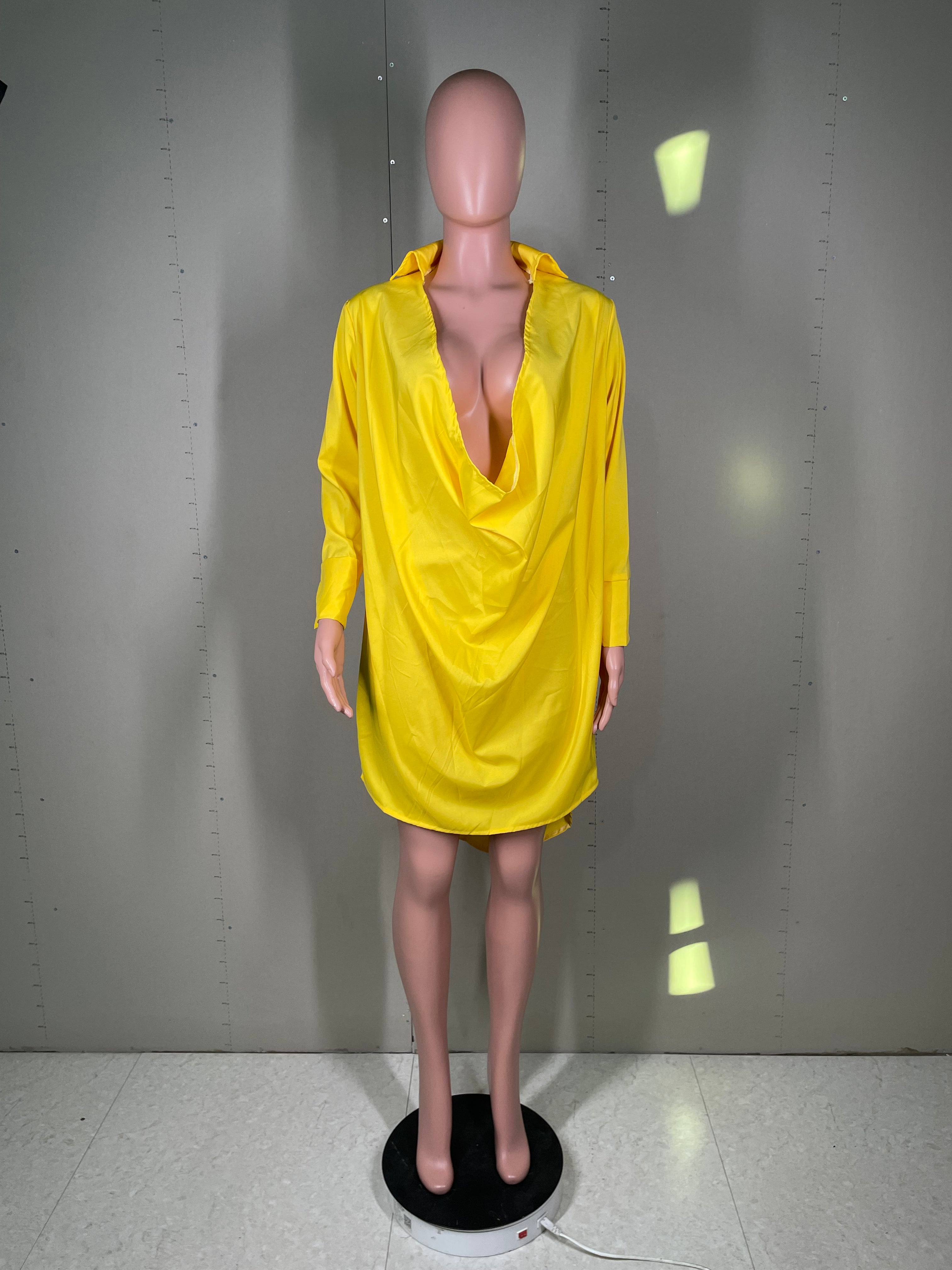 Women's nightclub low cut deep v sexy solid color dress 14