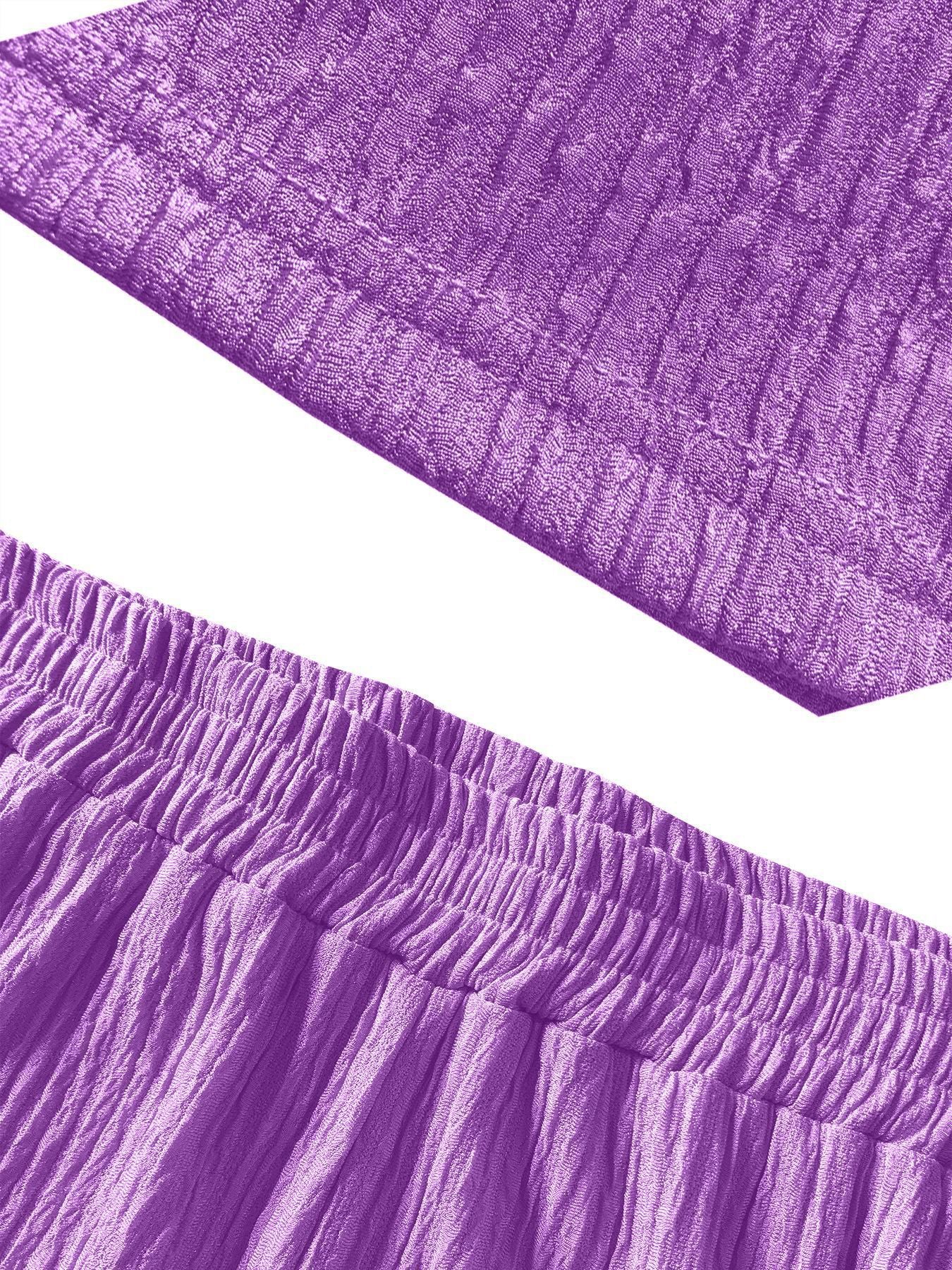 Women Summer Sleeveless Top Pleated Casual Pants Two-piece Set 25