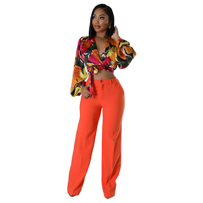 Autumn And Winter Women's Casual Flower Long Sleeve Top Fashion Wear 5