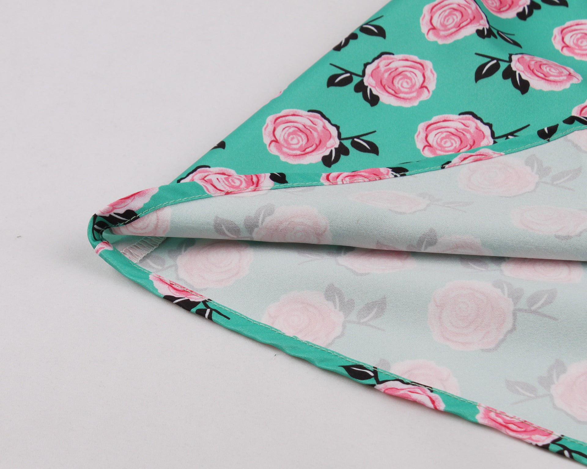 Lace Slim Waist Short Sleeve Rose Print High Waist Chic Retro Swing Dress For Women 18