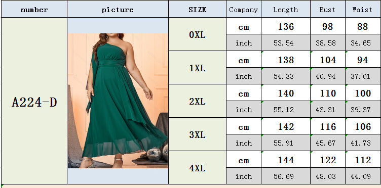 Summer Women's Chiffon Slash Shoulder Plus Size Formal Party Dress 8