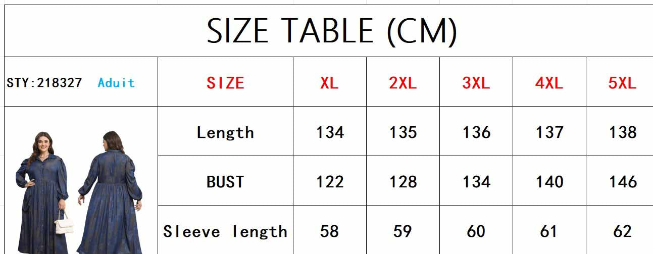 Plus Size Women Button Turndown Collar Long Sleeve Maxi Dress 9