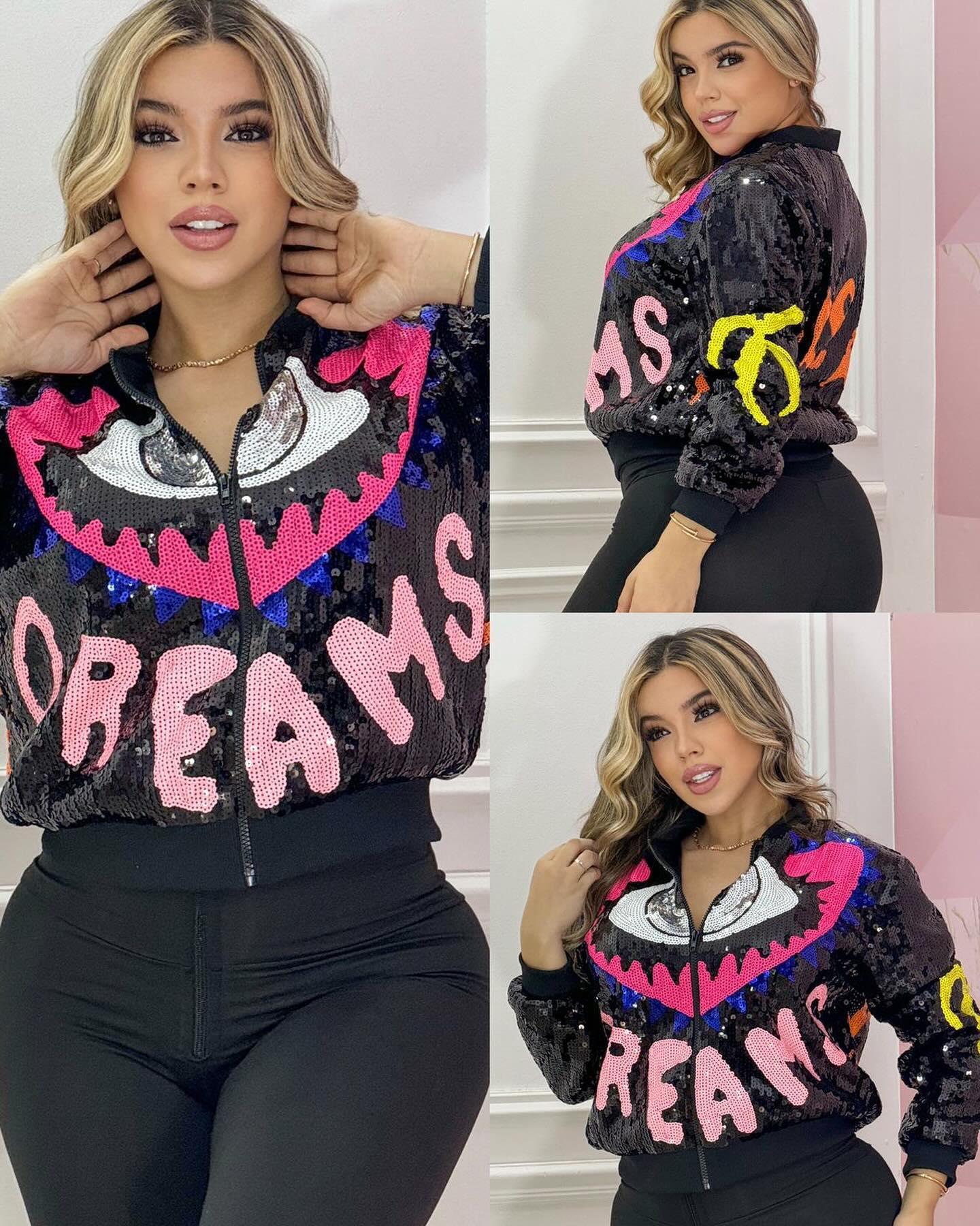 Women's Fashion Chic Career Long Sleeve Slim Fit Shiny Jacket