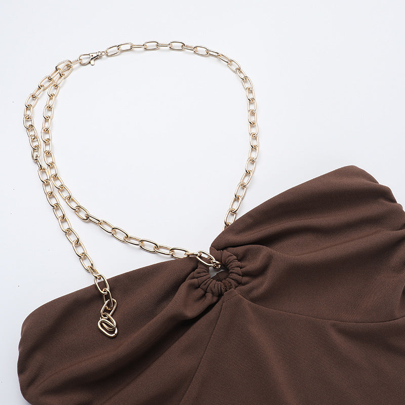 Women Summer Sexy Halter Neck Tassel Backless Dress 12