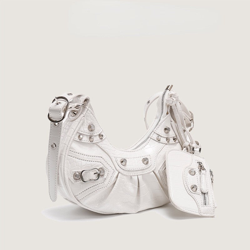 Underarm Bag Rivet Tassel Three-in-one Pleated Bag Shoulder Messenger Bag 6