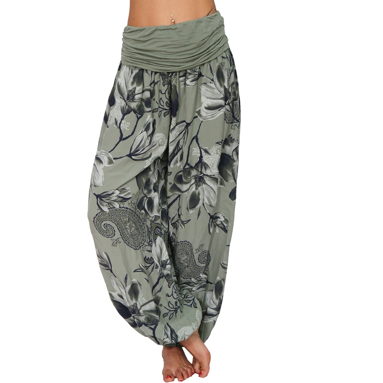 Women Printed Casual Wide-Leg Pants 30