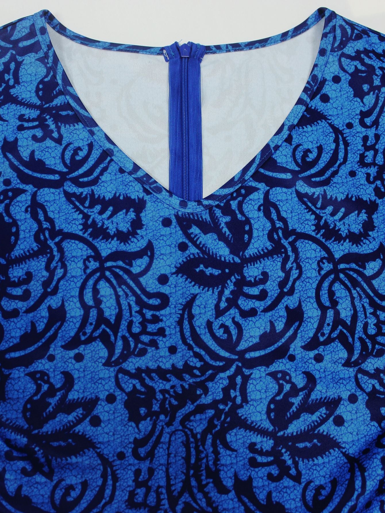 Plus Size Women Elegant V-neck Short Sleeve Maxi Dress 12