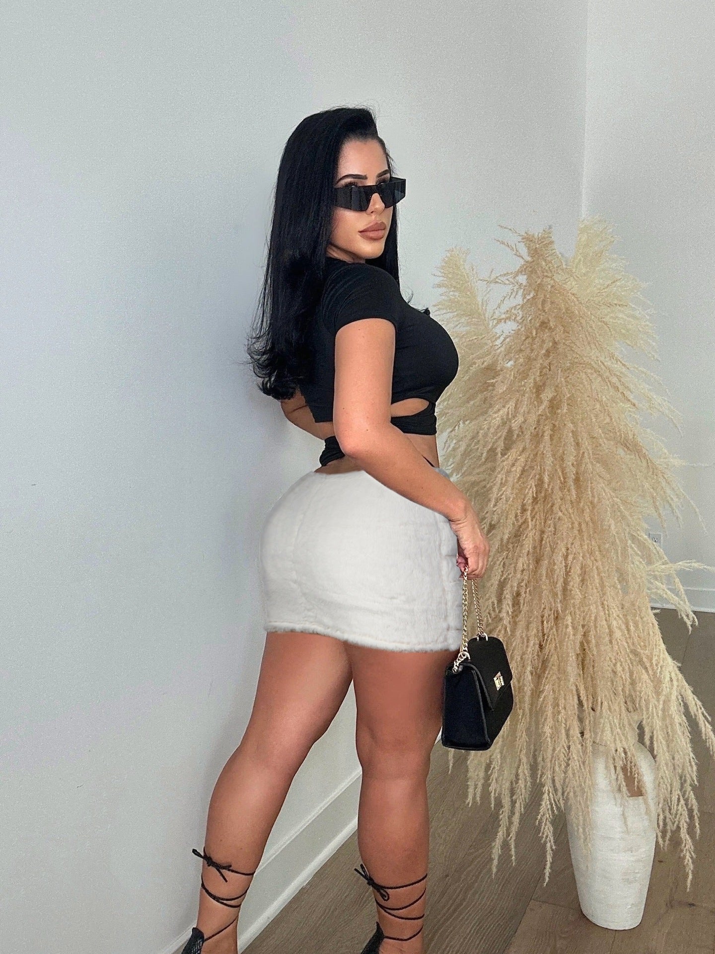 Women autumn and winter zipper plush skirt 9