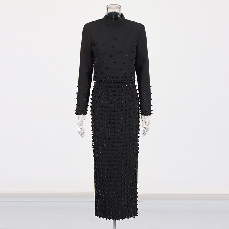 Women beaded top + skirt two-piece set 11