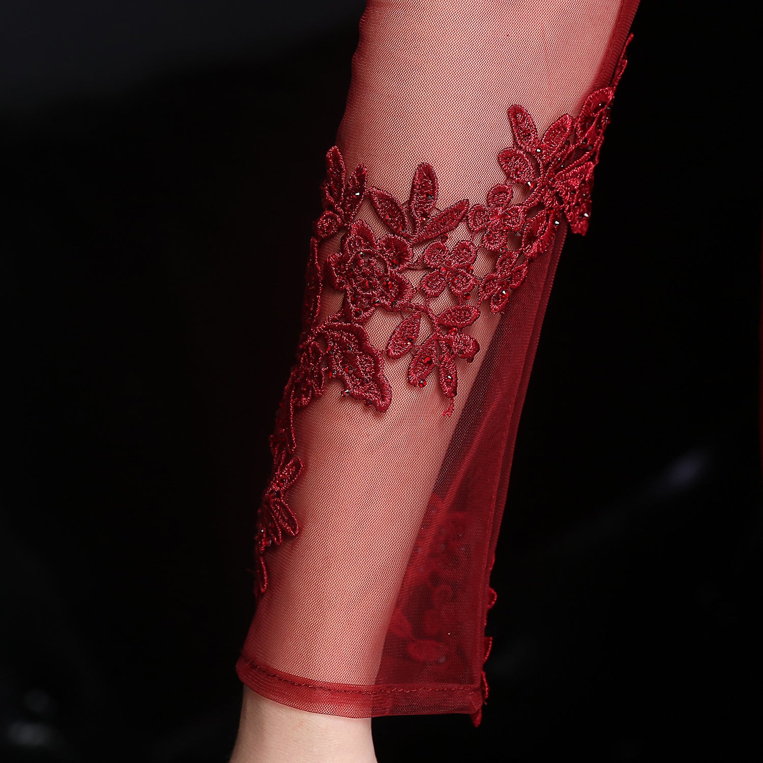 Autumn Occasional Formal Lace Upper V-Neck Mermaid Evening Dress 36