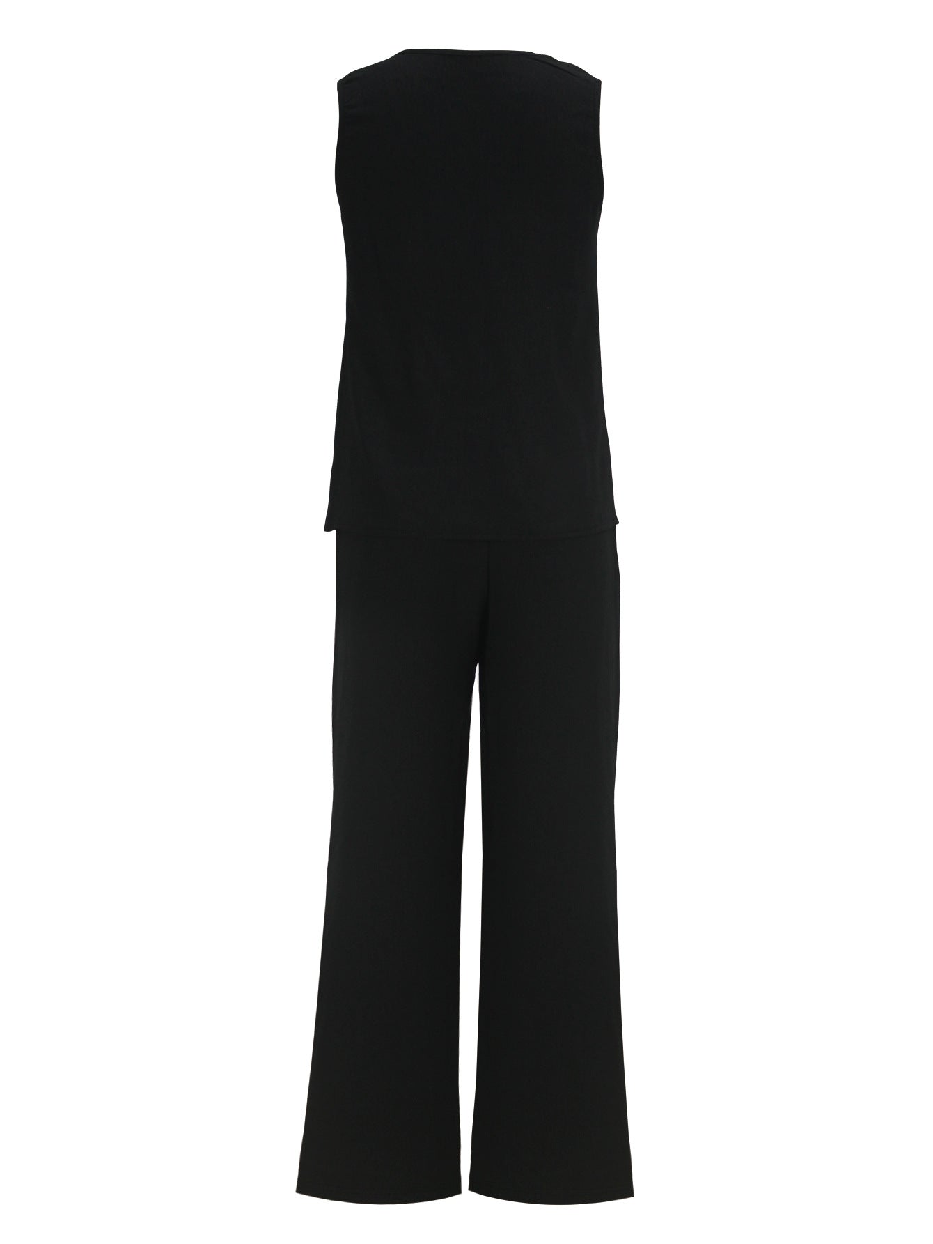 Women Round Neck Sleeveless Top and Pants Two-piece Set 9