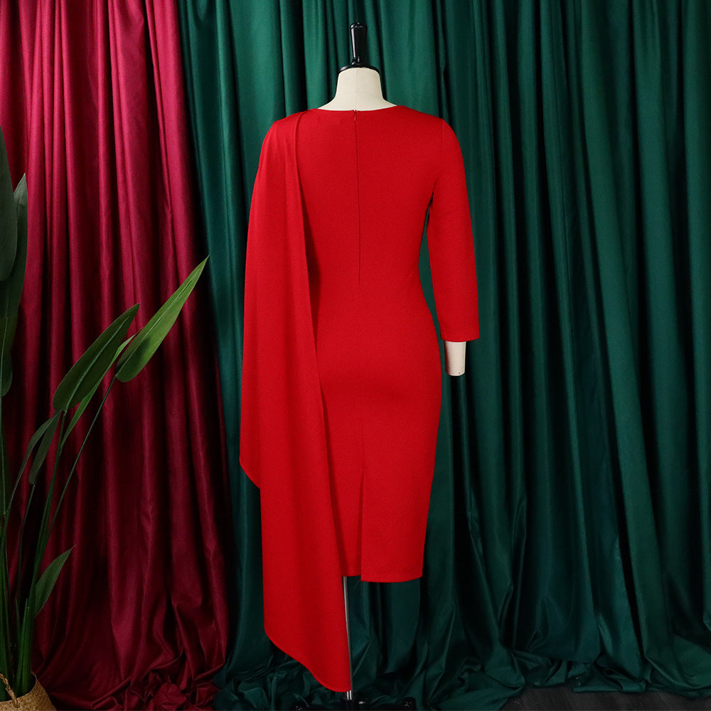 Women Solid Long Sleeve Midi Dress 21