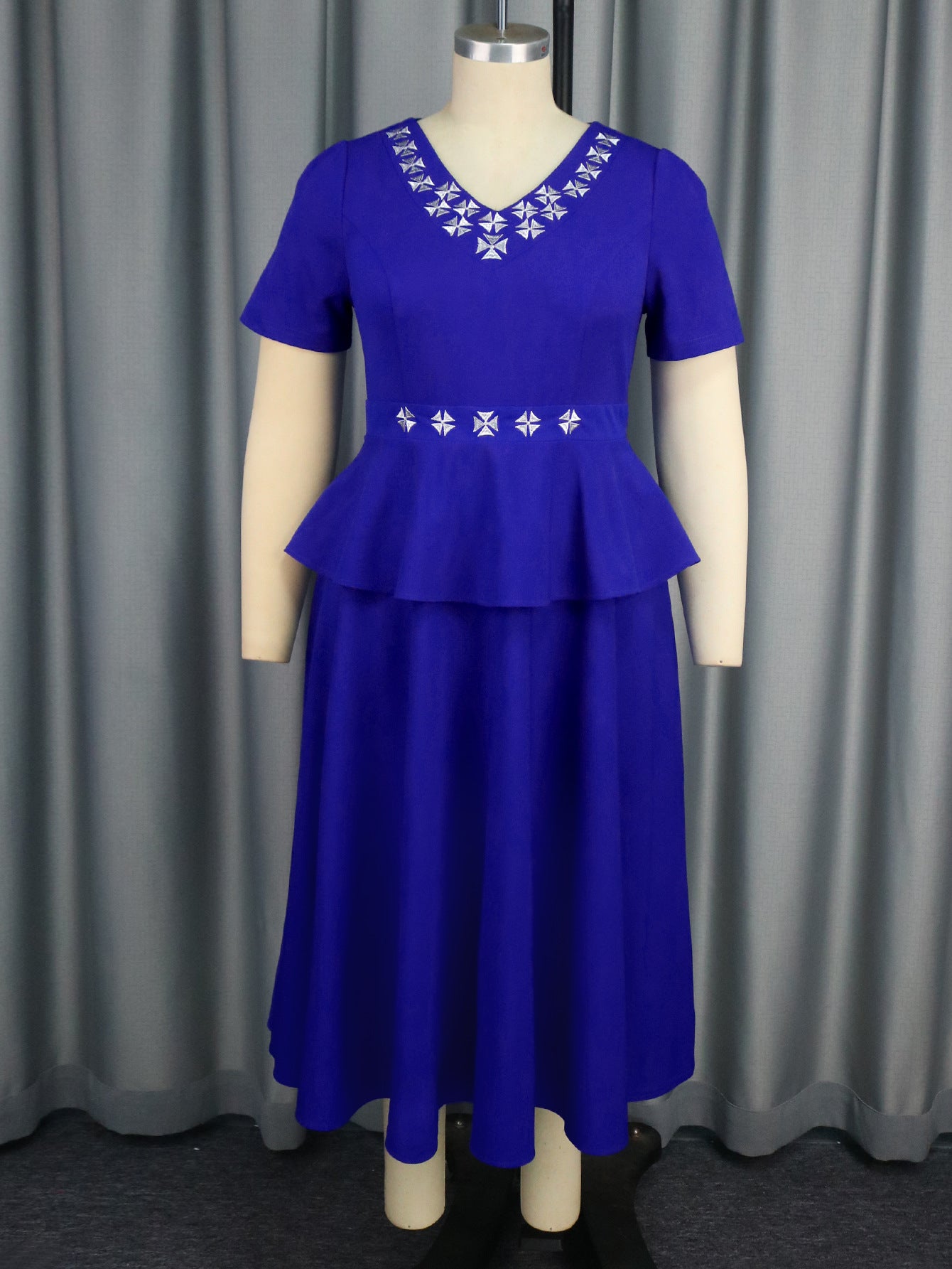 Women V-Neck High Waist Ruffle Dress 6