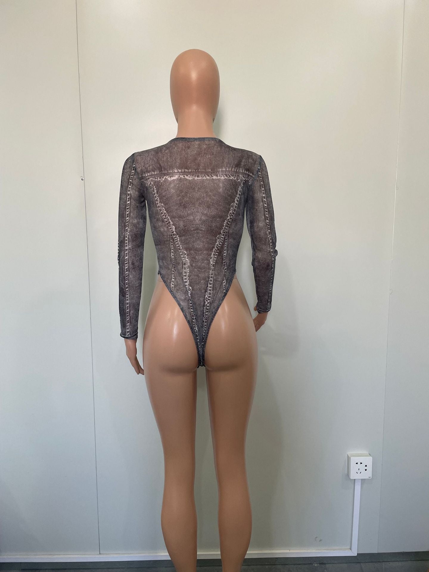 Women Mesh Bodysuit and Print Skirt two-piece set 19