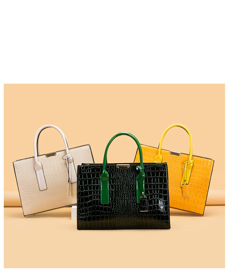 Large Fashion Large Capacity One Shoulder Portable Diagonal Bag Stone Texture Three-Piece Bag 25