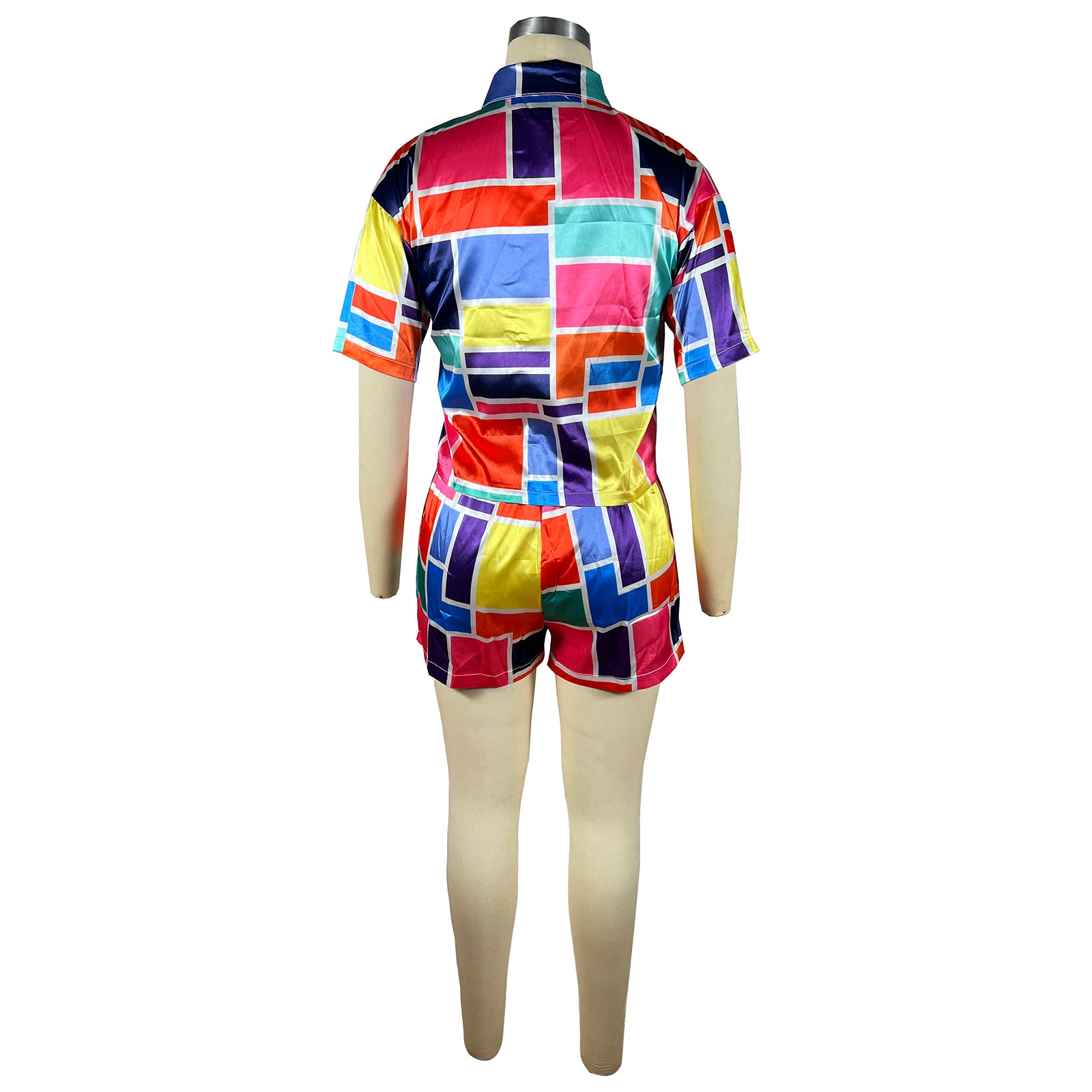 Women'S Clothes Printed Short Sleeve Shirt Shorts Set Two Piece Set 24