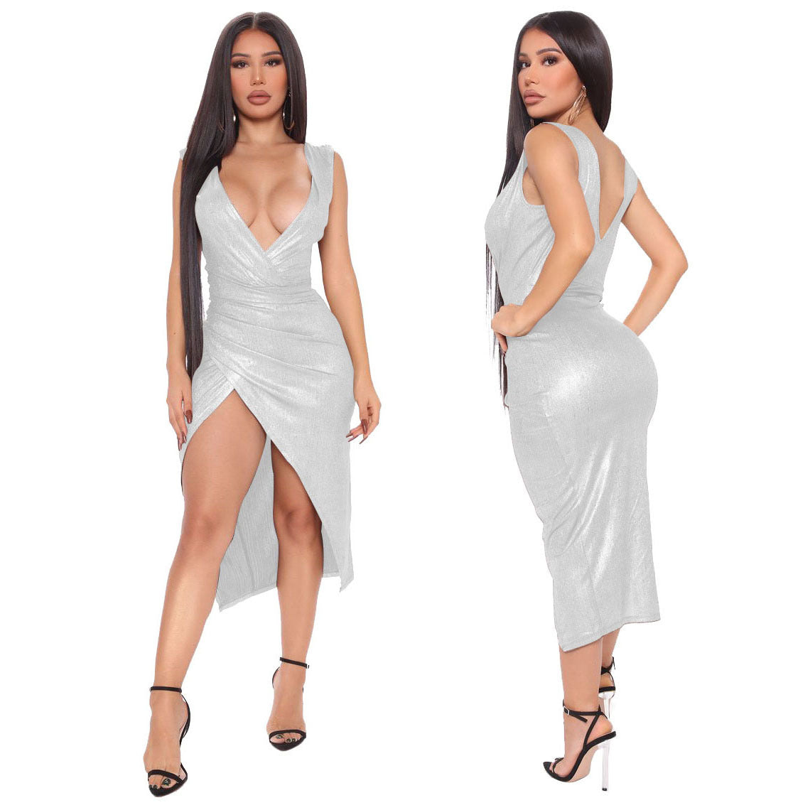 Women Sexy V-Neck Dress 3
