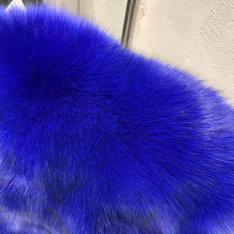 Faux Fur Coat Fox Fur Short Patchwork Winter Warm Top Jacket 11