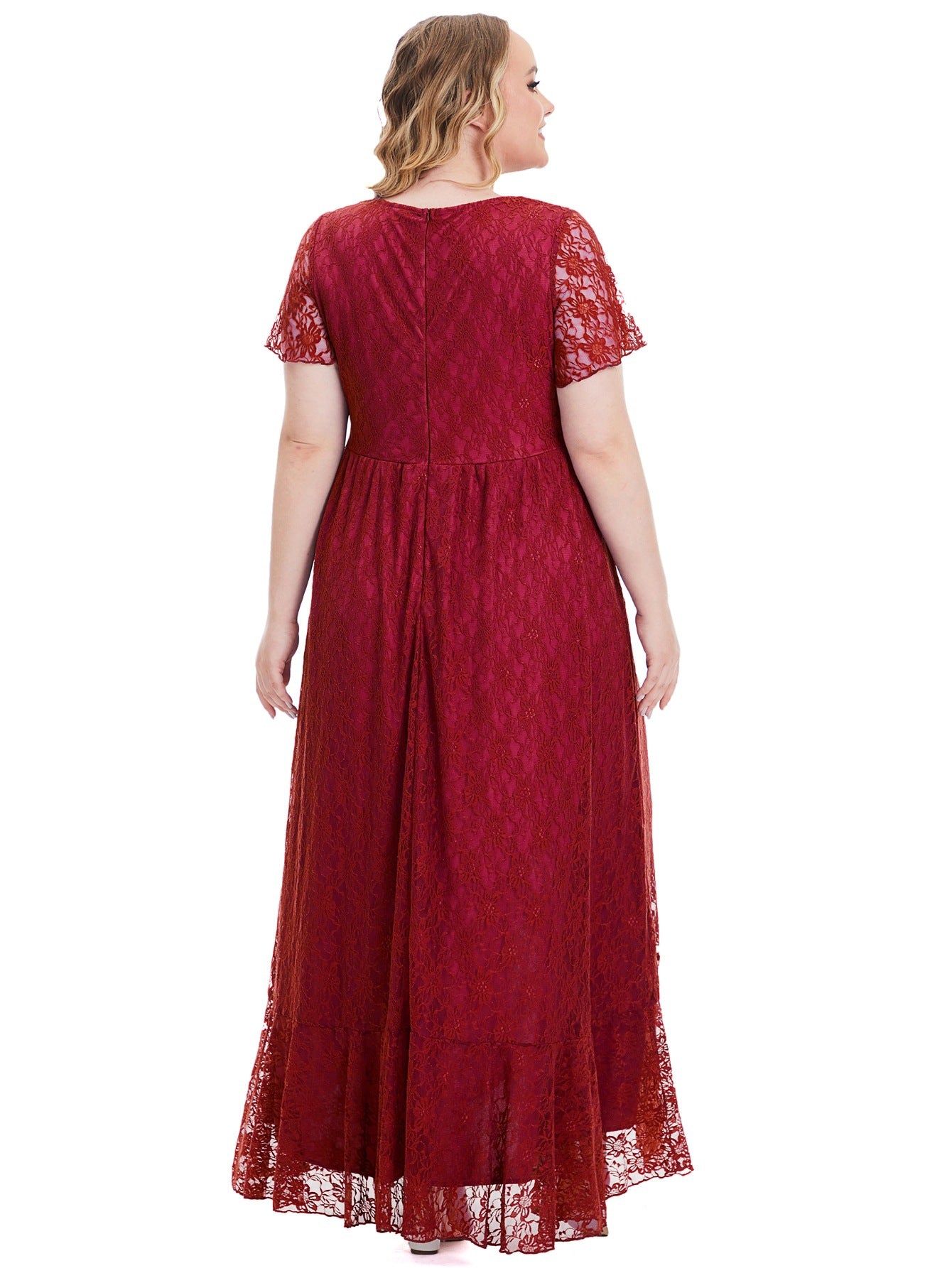 Plus Size Women's Evening Dress Lace Bridesmaid Dress 9