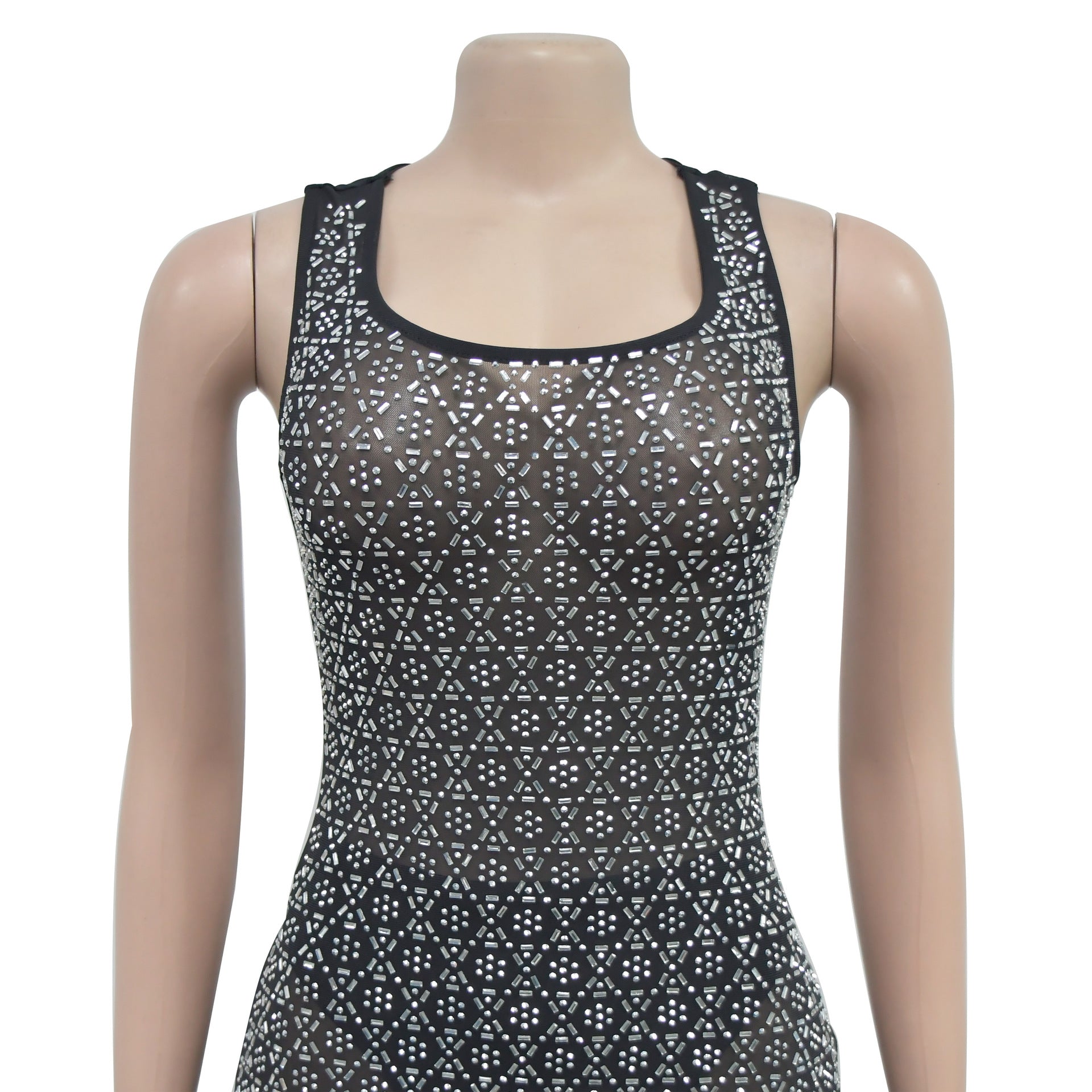 Women Sexy Mesh See-Through Dress 15