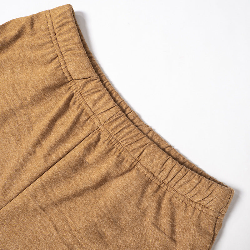 Women Autumn and Winter Long Sleeve Crop Top and Pant Casual Two-piece Set 10