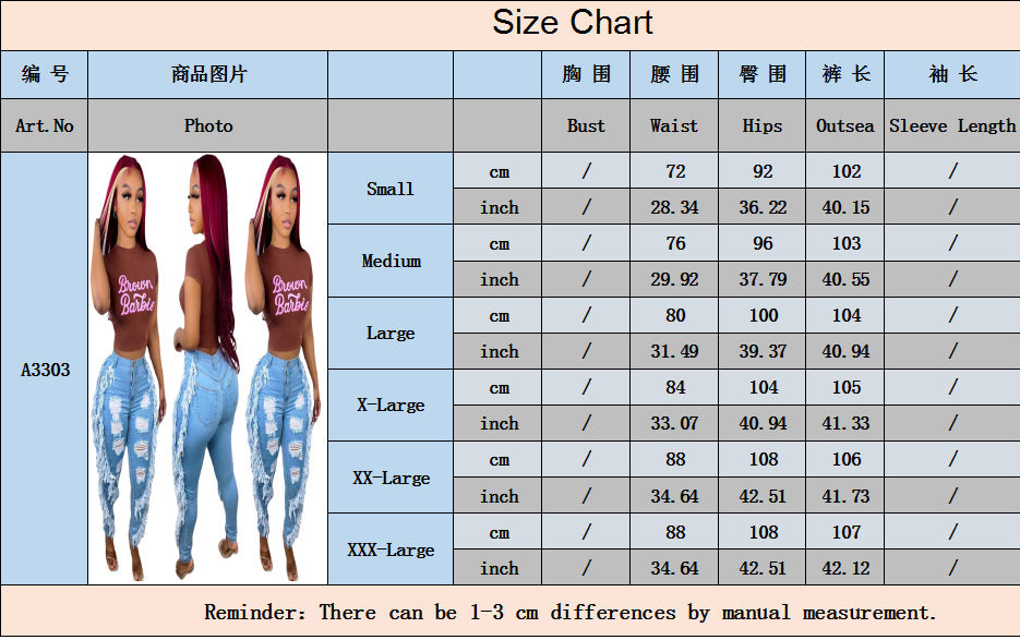 Women's Ripped Fashion Frayed Sexy Slim Fit Skinny Denim Pants 10