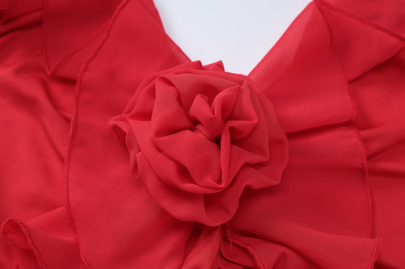 Women Summer Sexy Lace Ribbon Pleated Backless Dress 24