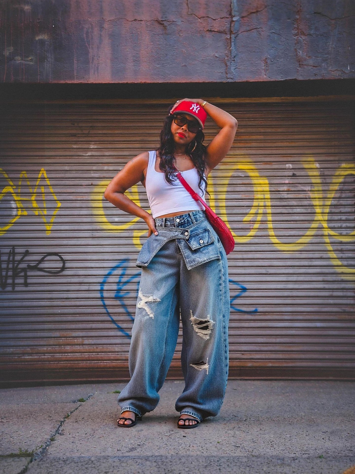 Women Ripped Denim Pant