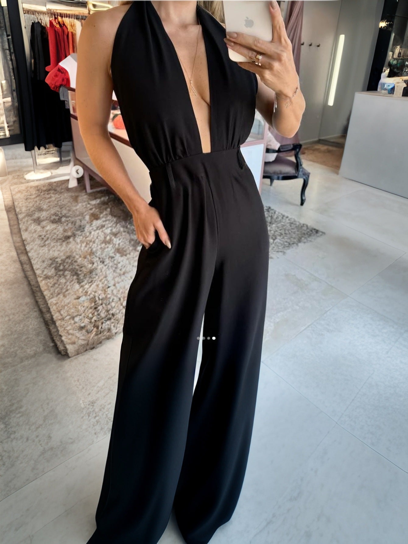 Summer Halter Neck Backless Wide Leg  Jumpsuit 4