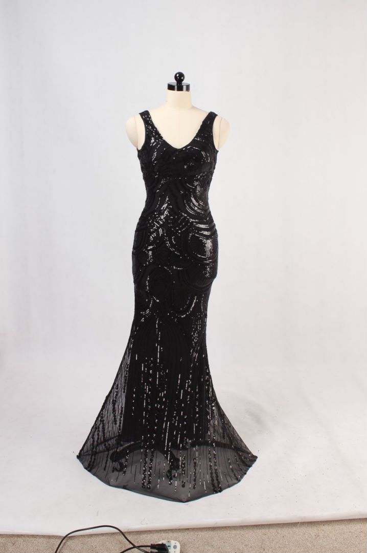 Women Formal Party Sequins Sleeveless Mermaid Evening Dress 11