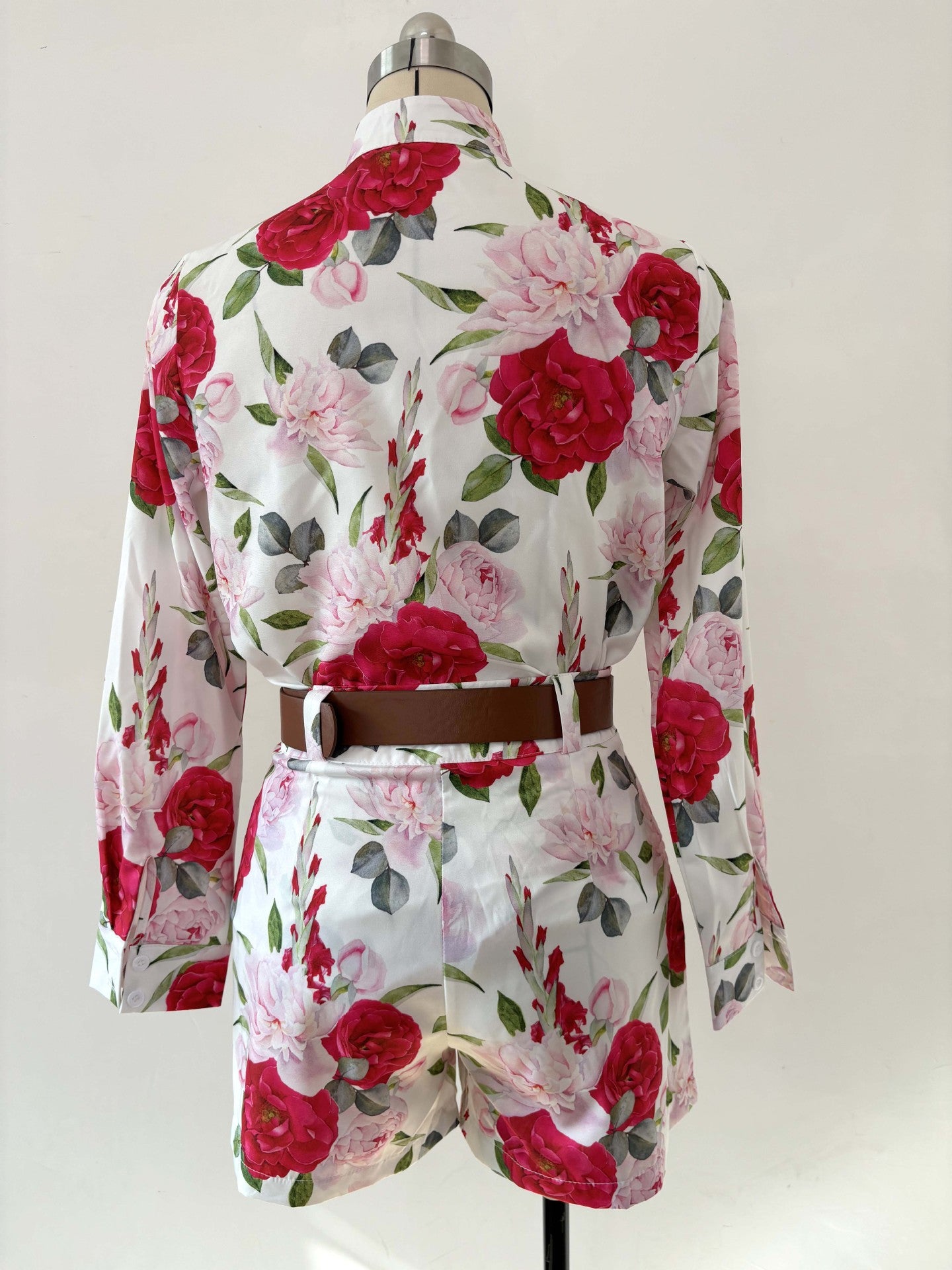 Women's Printed Long Sleeve Shirt Shorts Fashion Women's Two Piece Set 21