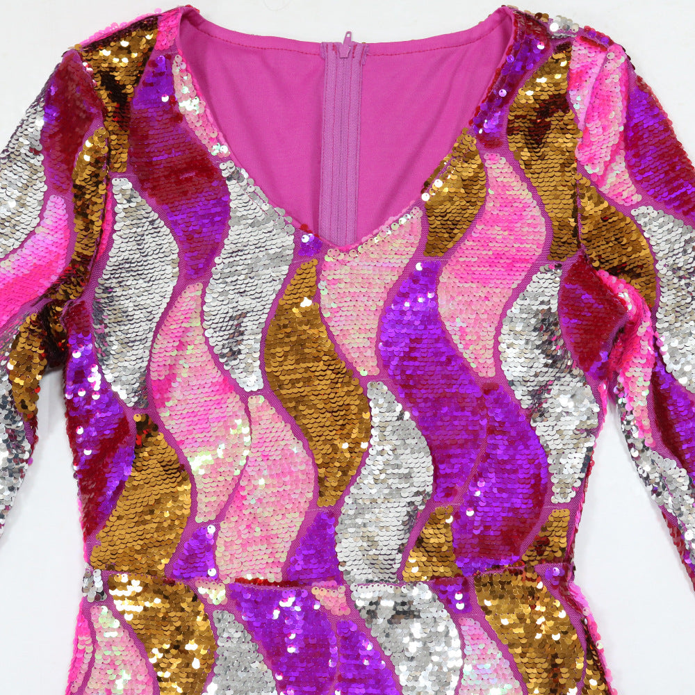Stylish Sequin Sexy Bodycon Women Party Dress 23