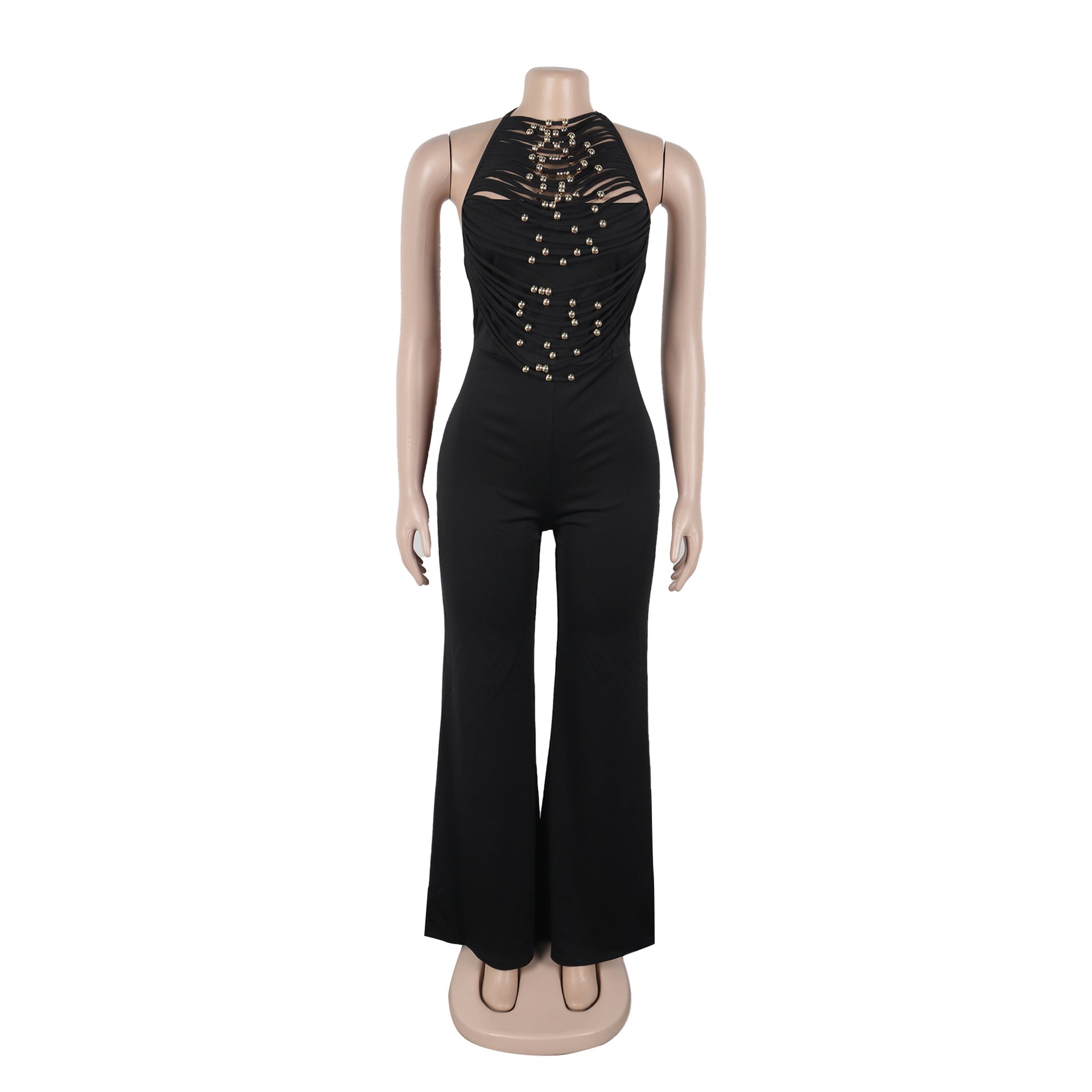 Women High Neck Sleeveless Jumpsuit 18