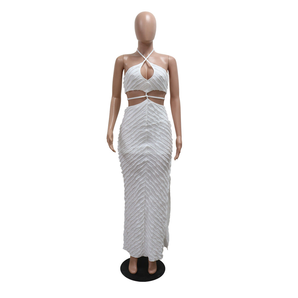 Women Tie Solid Dress 8