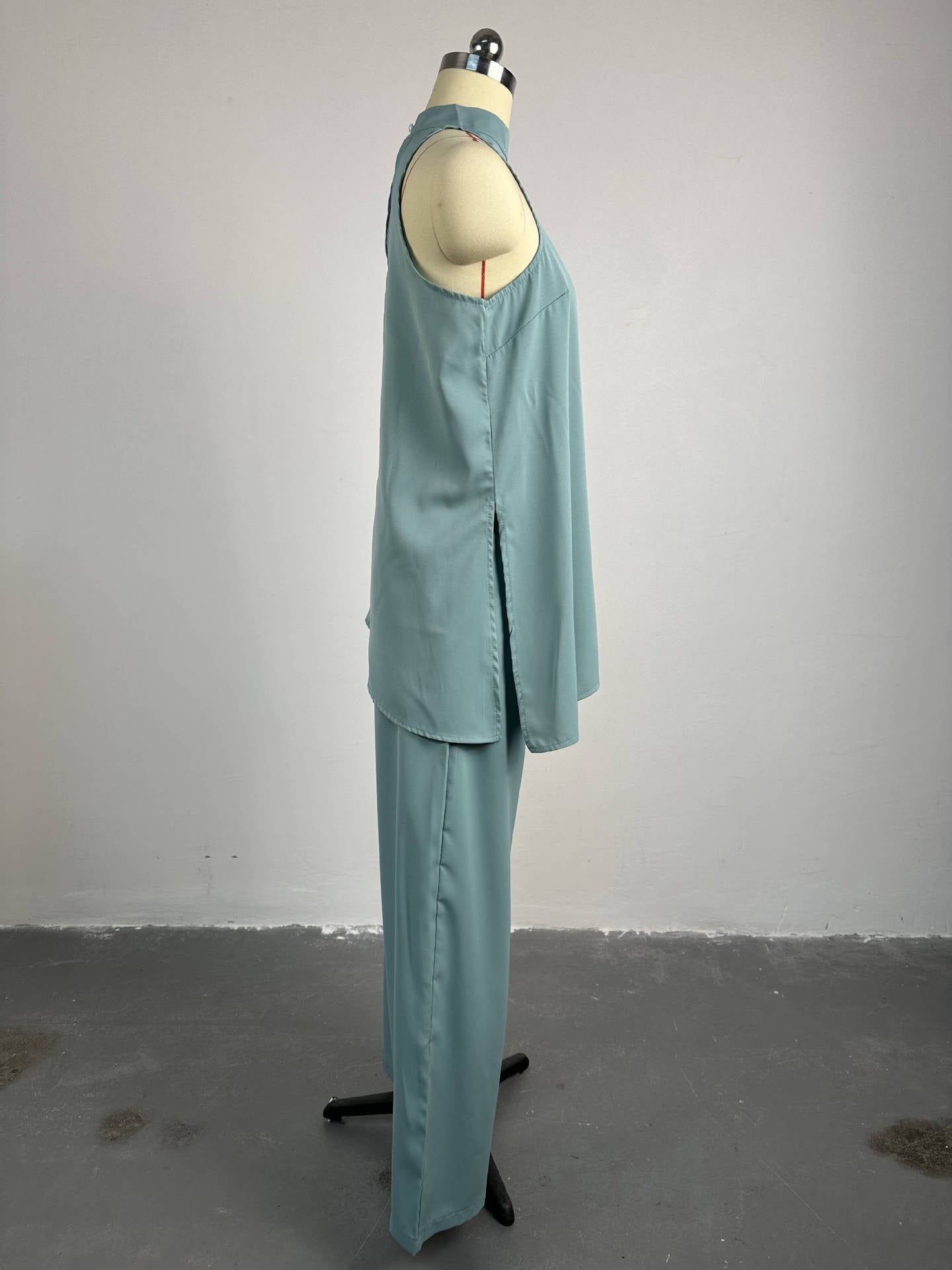 Women's Winter And Spring Sleeveless Tank Top Wide-Leg Trousers Casual Two Piece Set 12