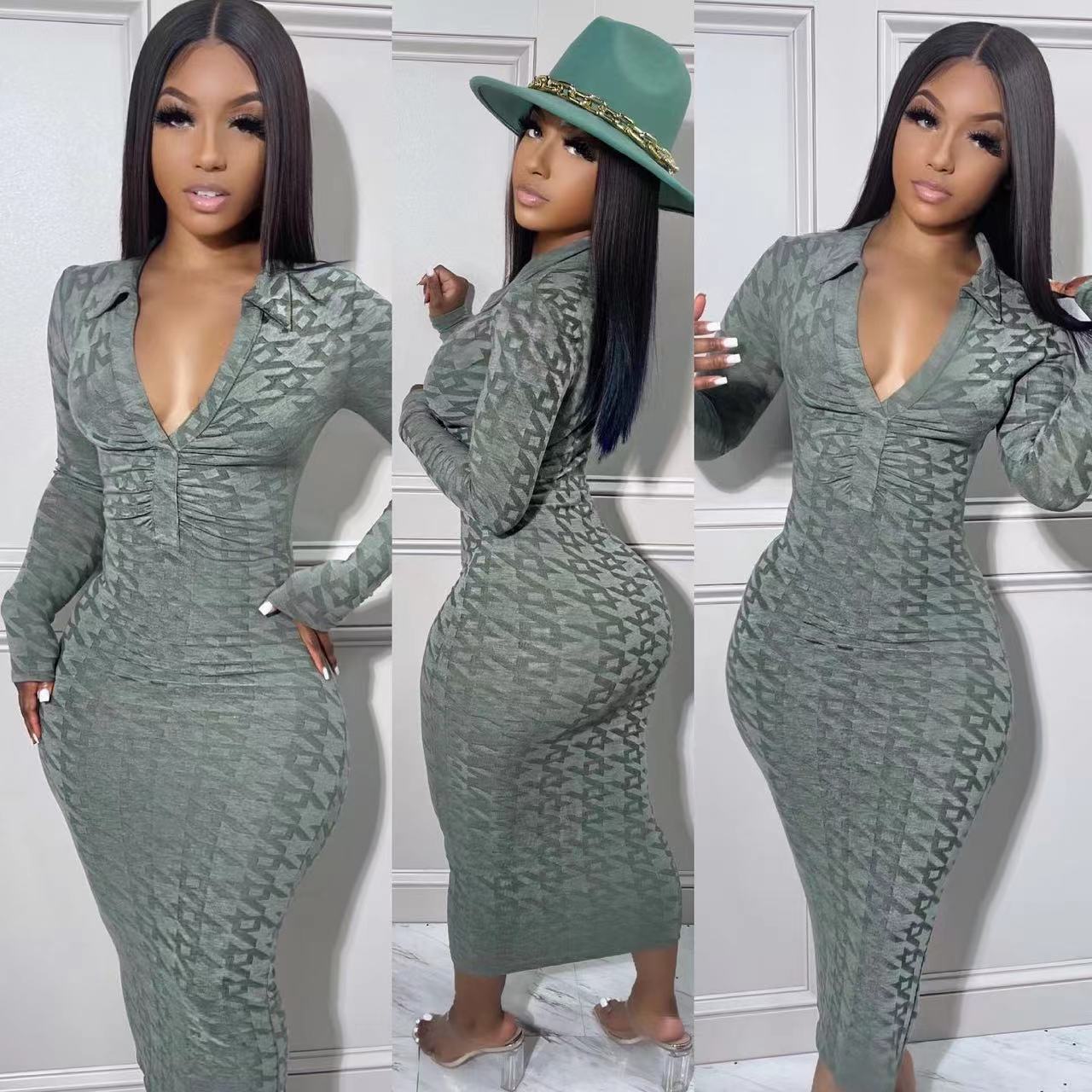 Women Autumn Long Sleeve Print Dress 3