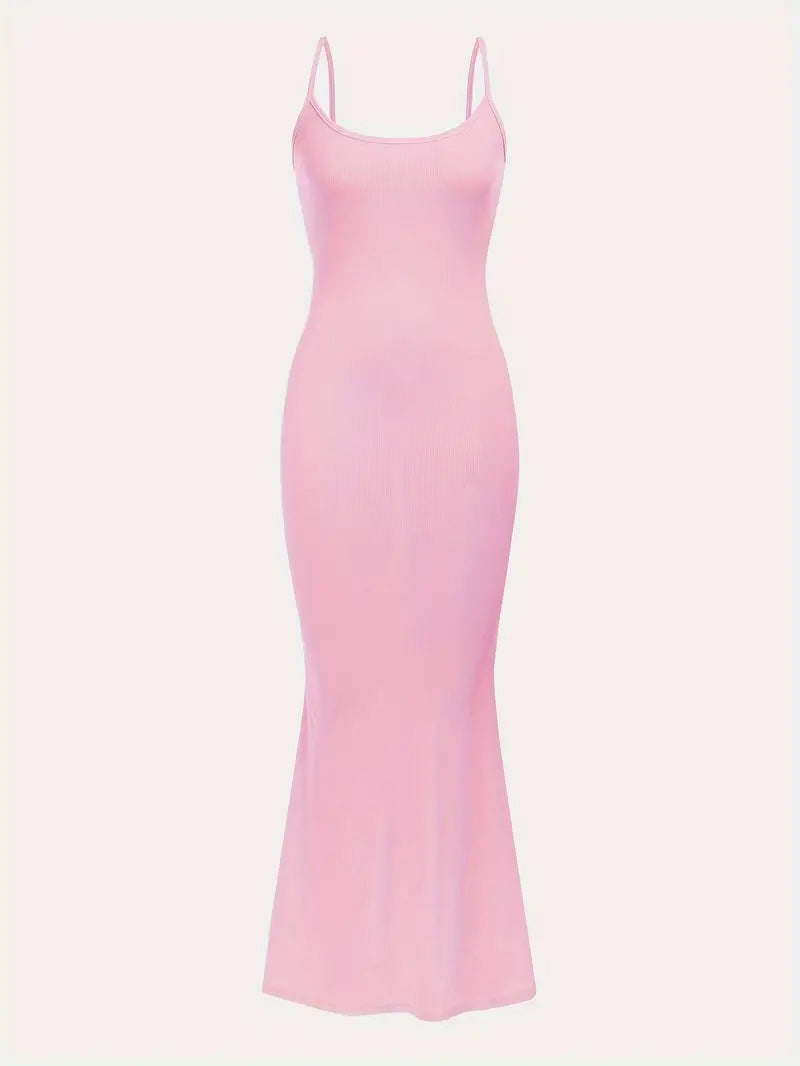 Women Solid Casual Sleeveless Strap Dress 6