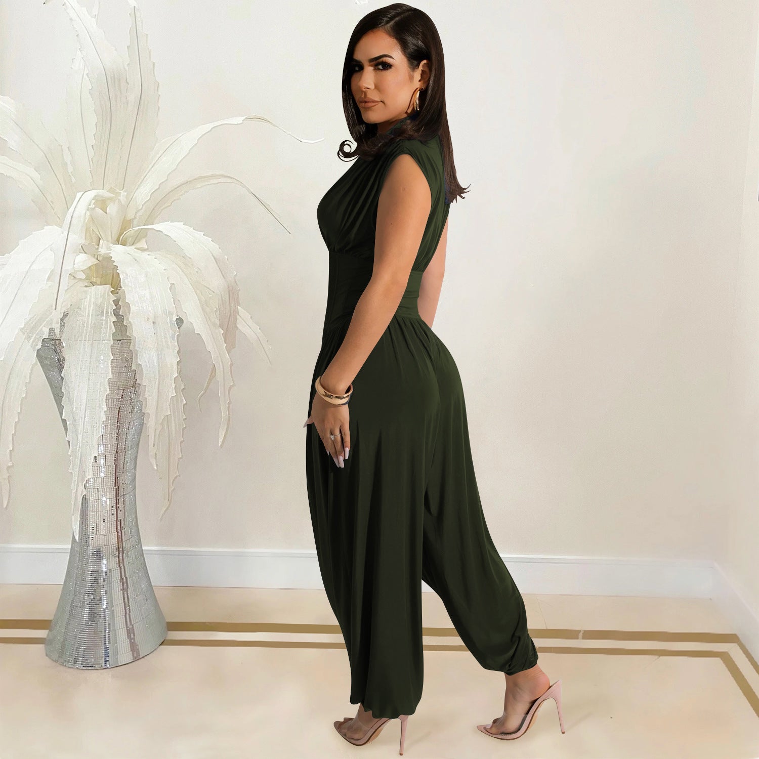 Women's Sexy Deep V Sleeveless Hollow Out Jumpsuit 13