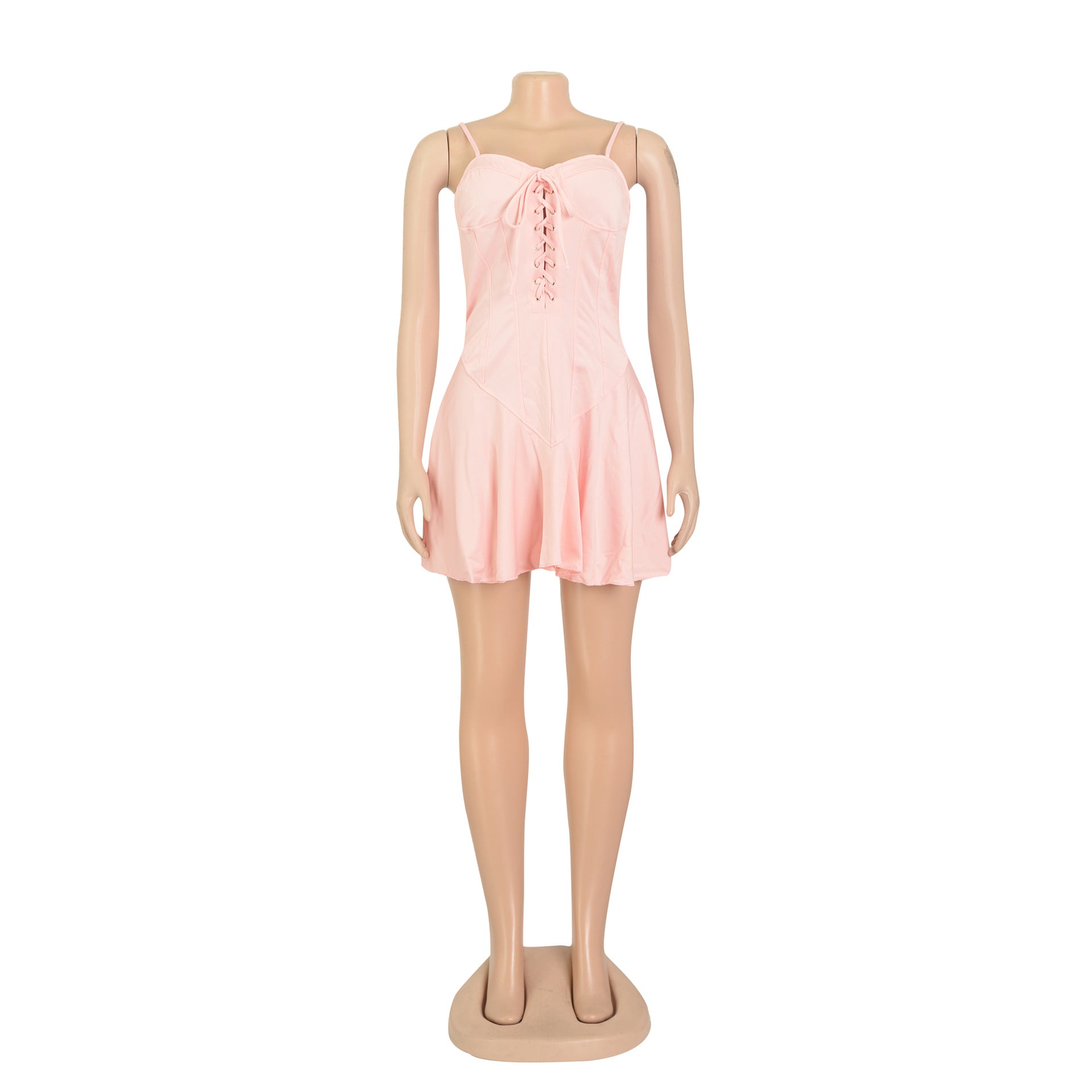 Women's Summer Strap Lace-Up Short Dress 16