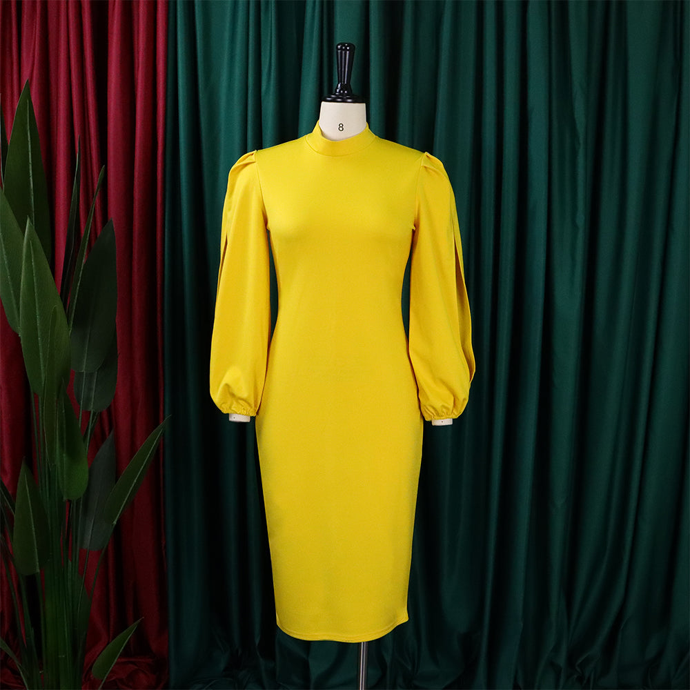 Plus Size Women Solid Color cut out sleeve bodycon Dress 16