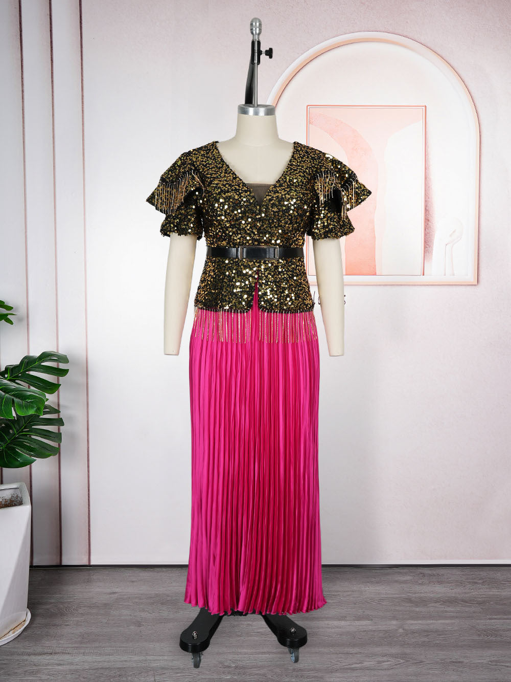 Plus-size African Women elegant sequin dress Dresses 8