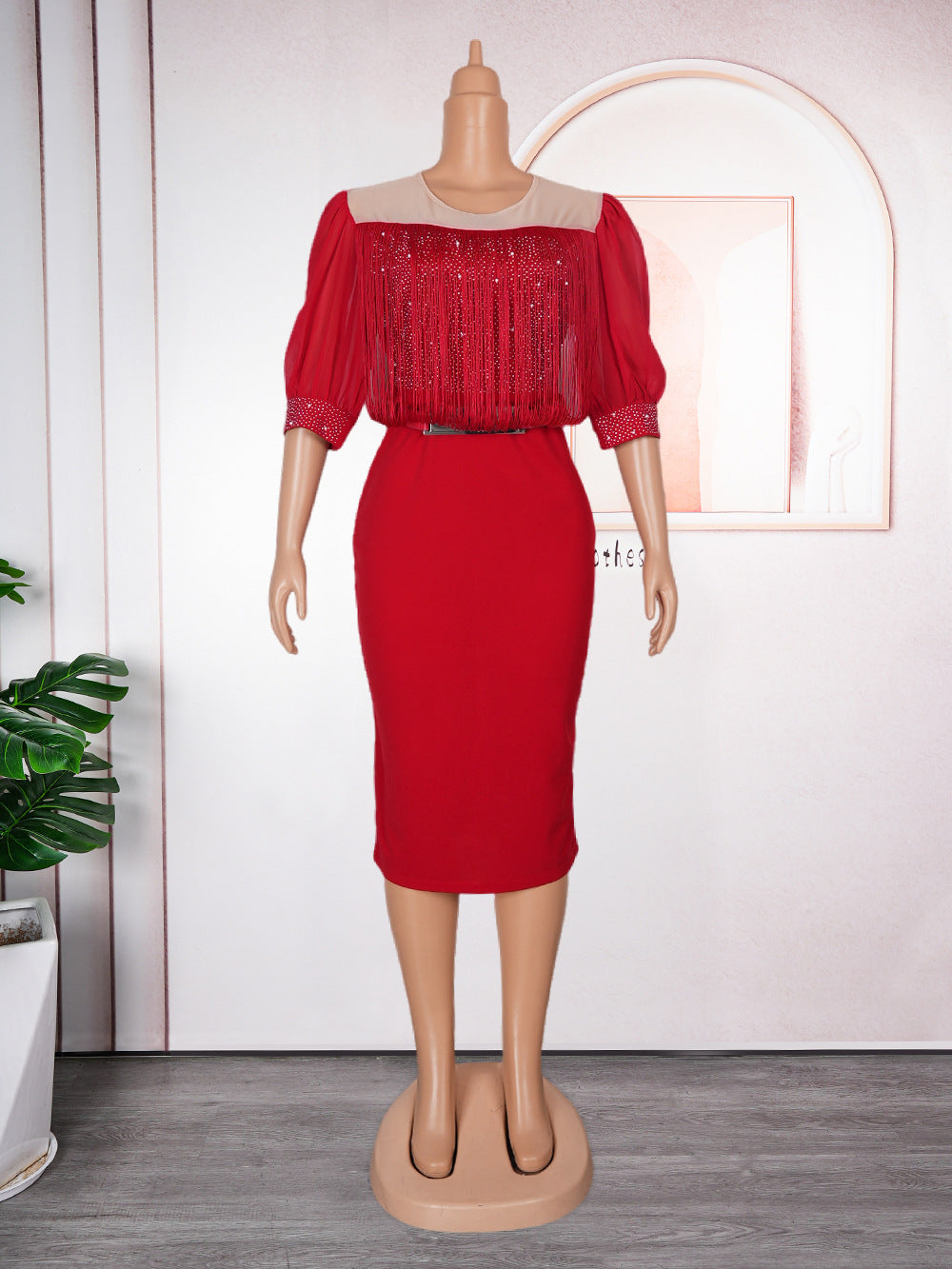 Women's Fashion Career Chic African Plus Size Dress 15